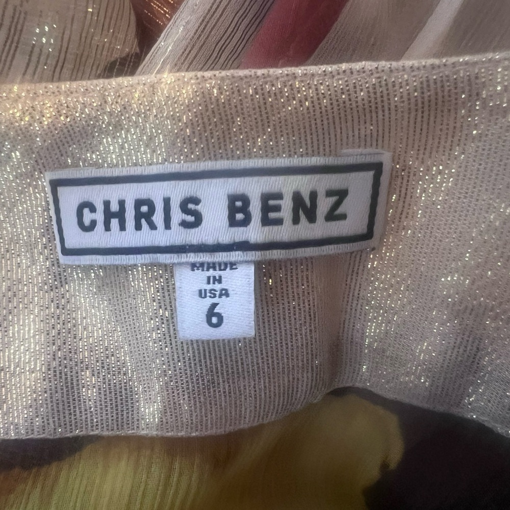 Chris Benz Metallic Golden Hues Blouse - Picture 3 of 5